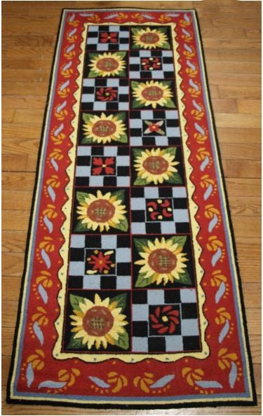 French Sunflower Check Runner