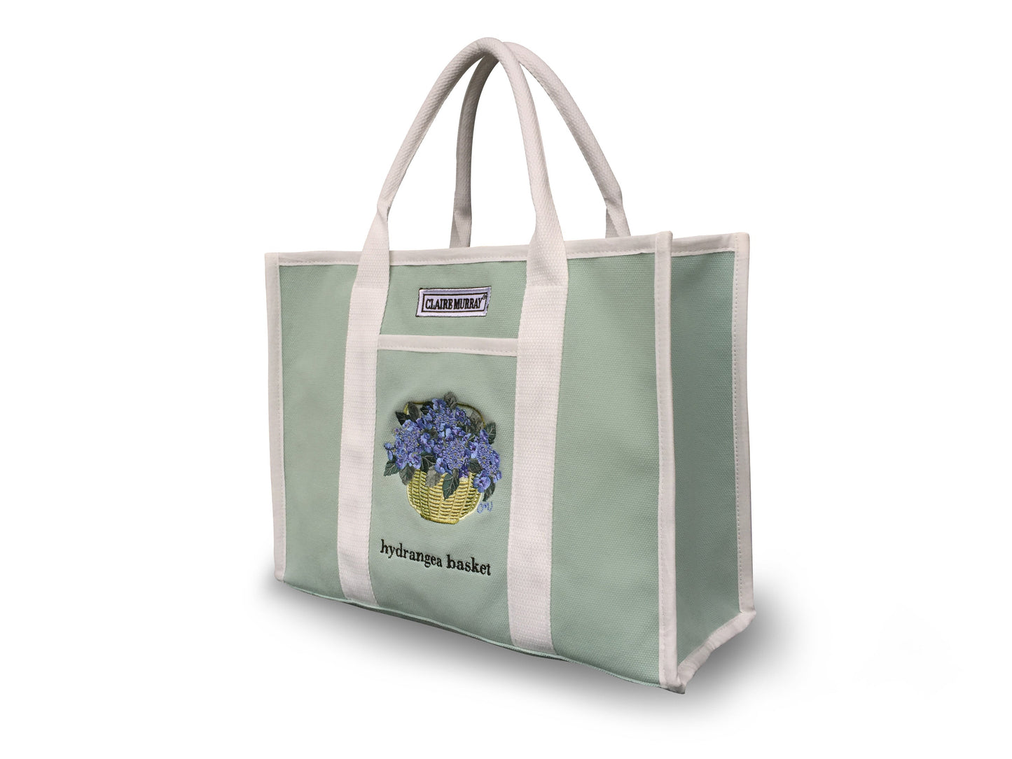 Hydrangea Basket Small Canvas Boat Bag