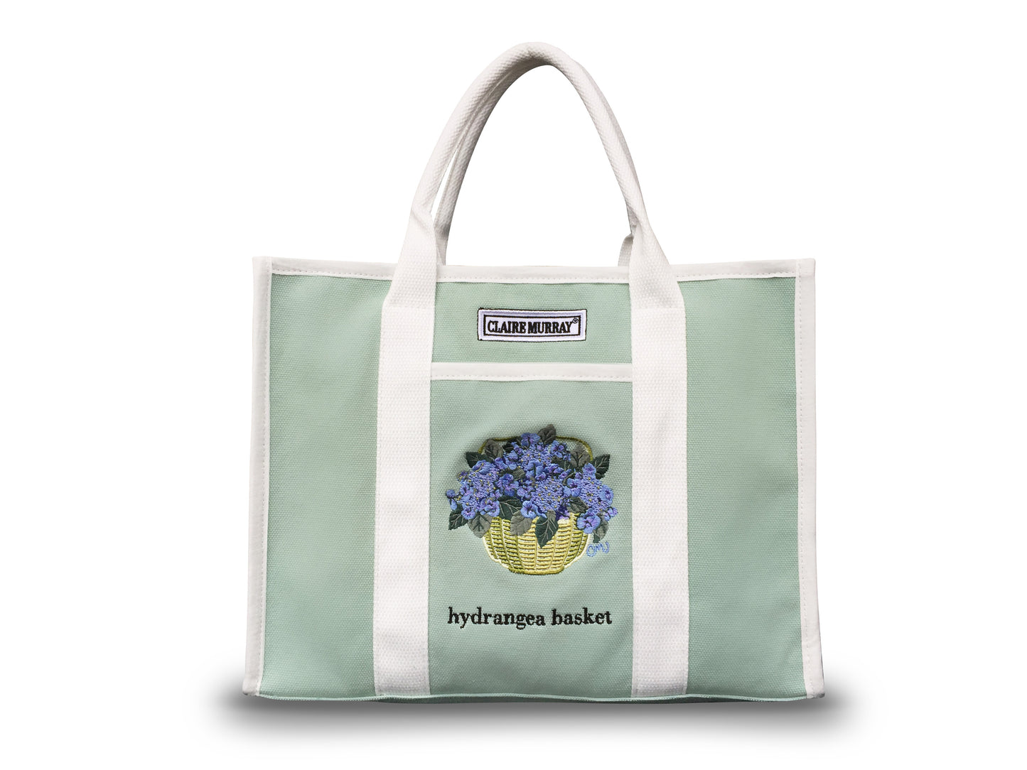 Hydrangea Basket Small Canvas Boat Bag