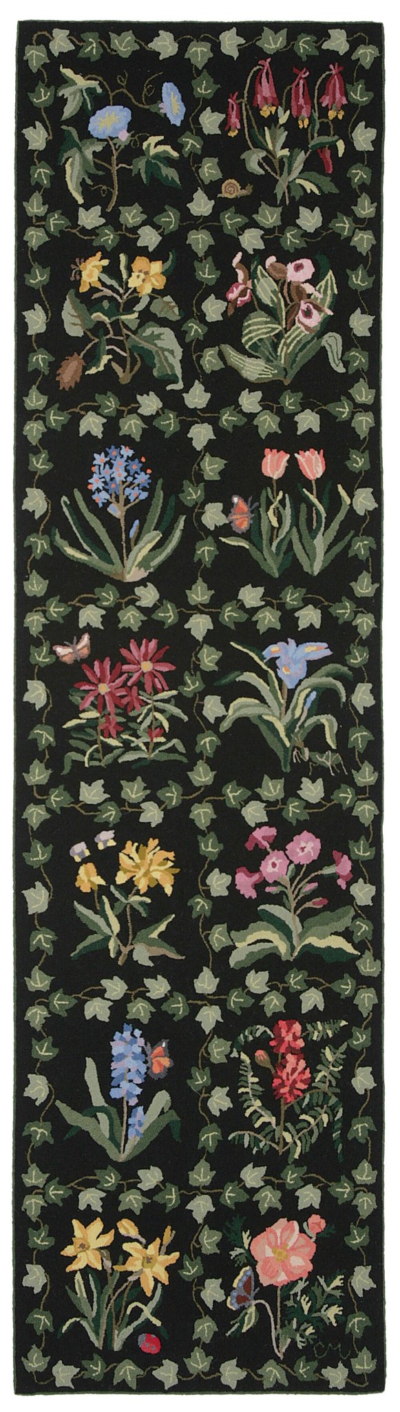 Botanical Grid Runner Black Long