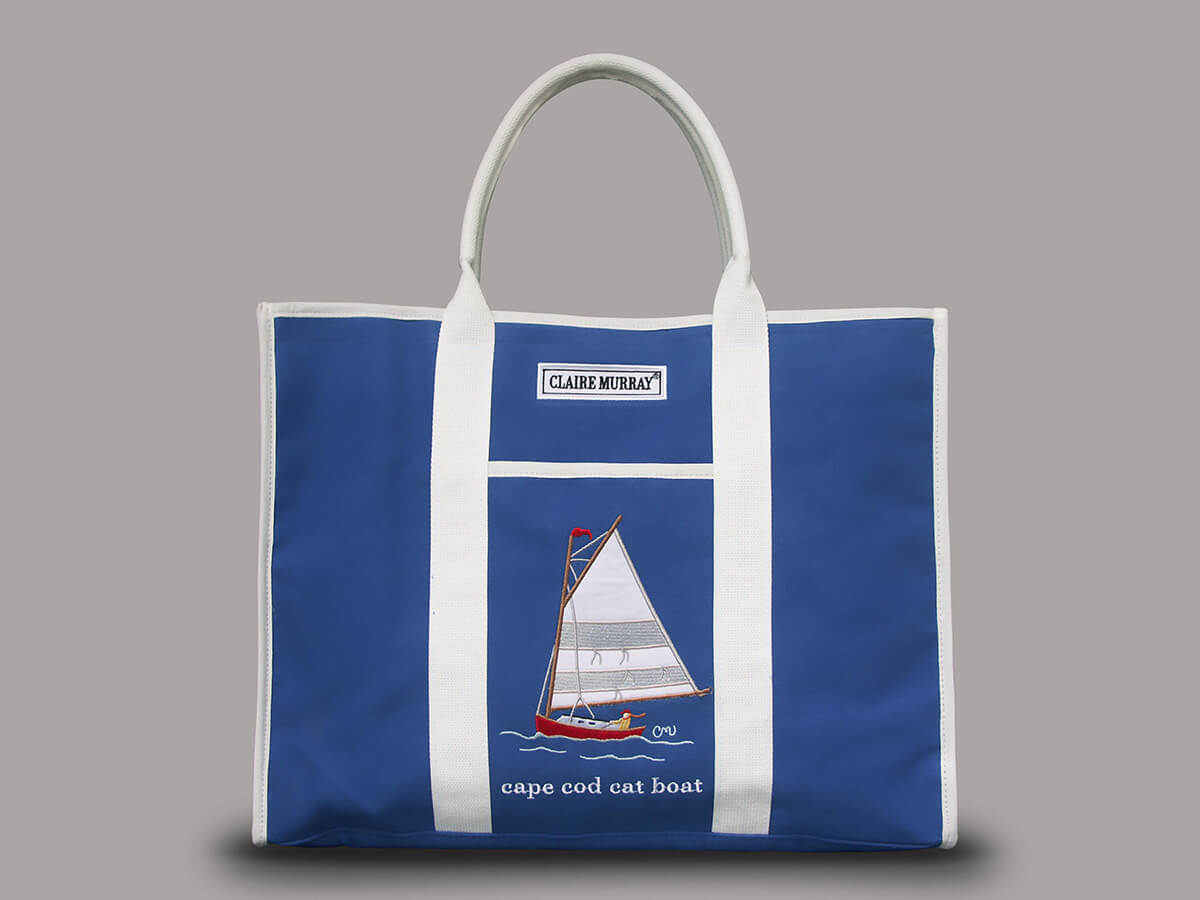 Cape Cod Cat Boat Large Canvas Boat Bag