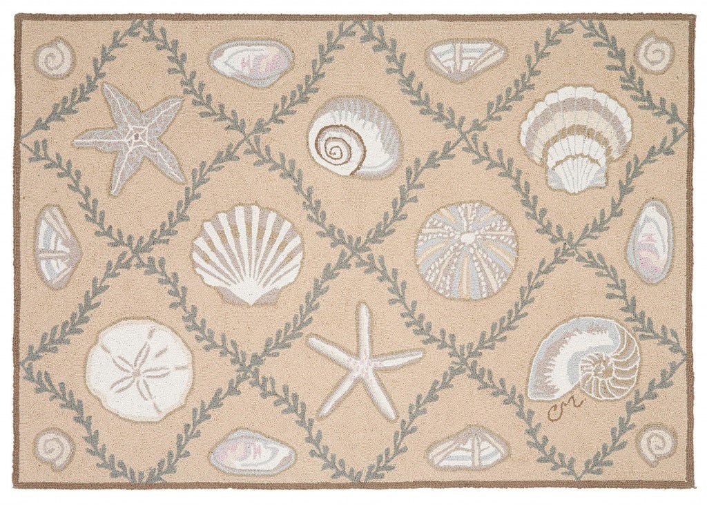 Cape Contemp Shells Grid 3x5 Beige