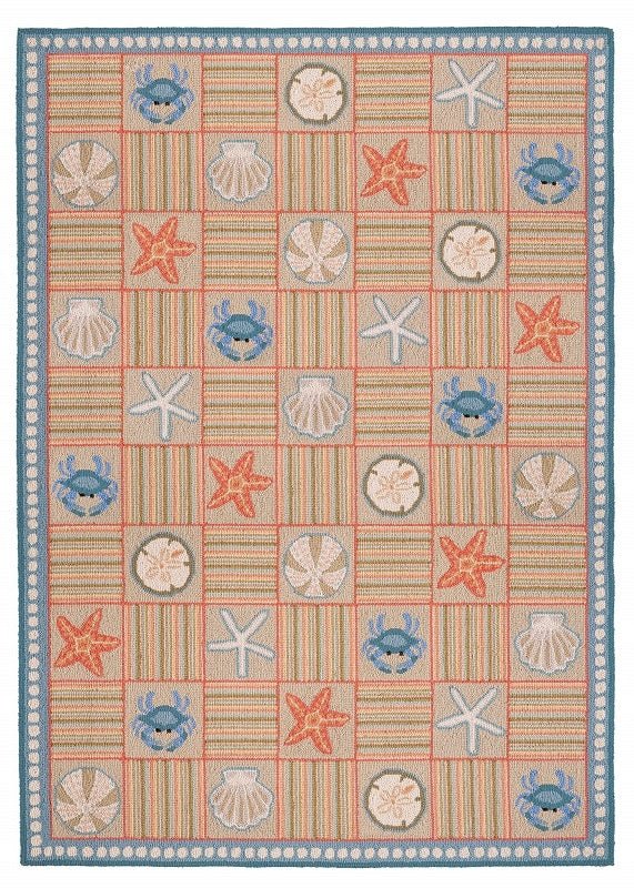 Chesapeake Bay Geometric w/Shells 7x9