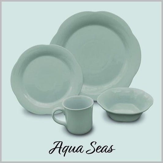 Porcelain Dinnerware - 16 Pc. Set | Aqua Seas