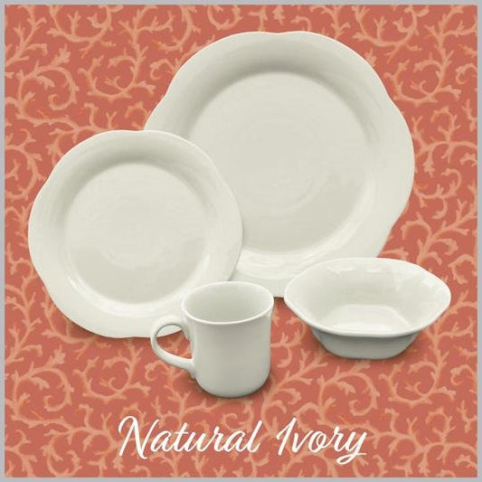 Porcelain Dinnerware - 16 Pc. Set | Natural Ivory