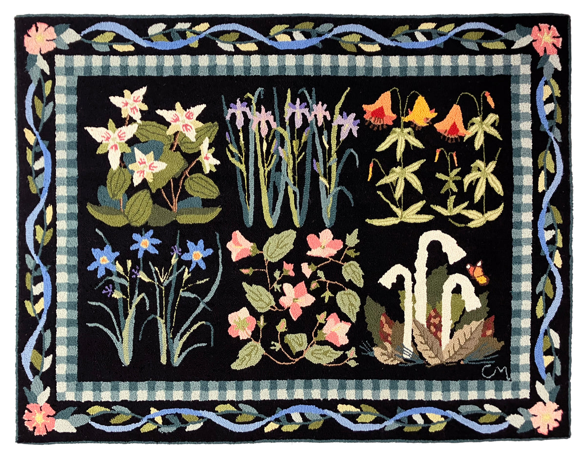 New England Wildflowers 4x5 Black