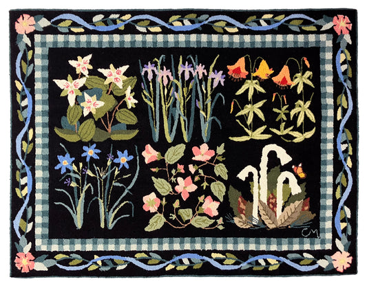 New England Wildflowers 4x5 Black