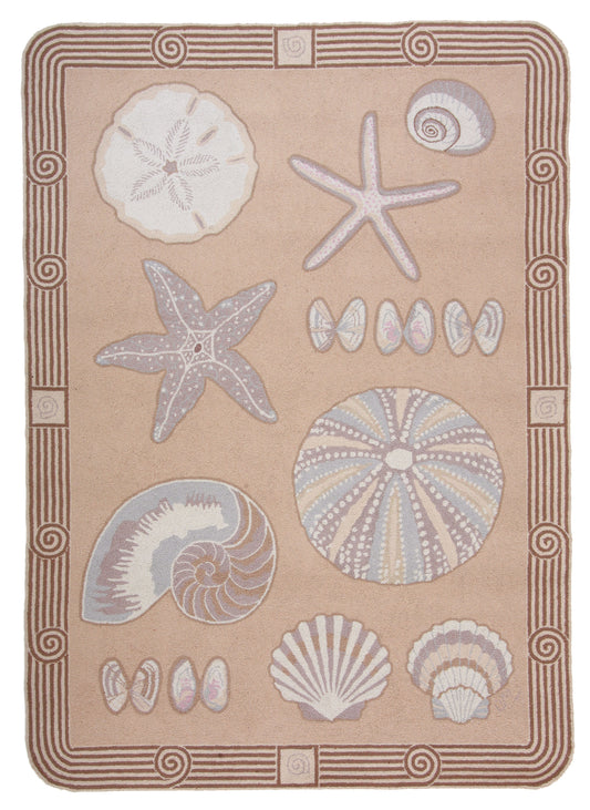 Cape Contemp Shells w/Deco Border 5x7 Beige