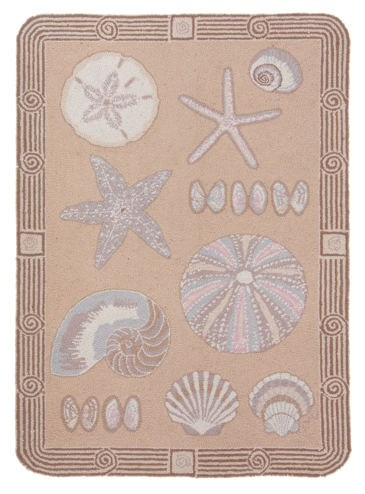Cape Contemp Shells w/Deco Border 3x4 Beige