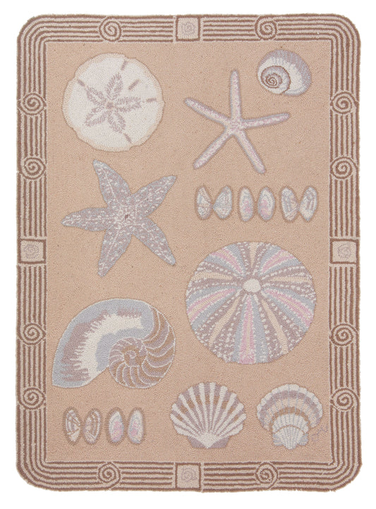 Cape Contemp Shells w/Deco Border 3x4 Beige