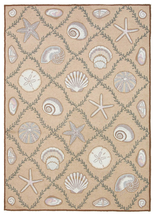 Cape Contemp Shells Grid 5x7 Beige