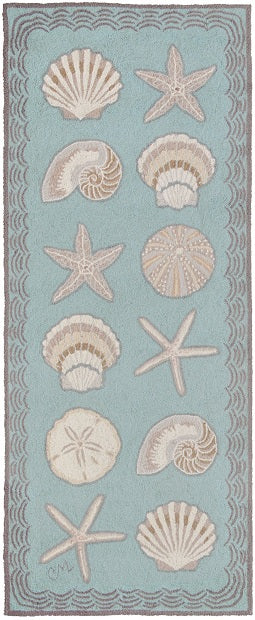 Cape Contemp Shells w/Waves Runner Aqua