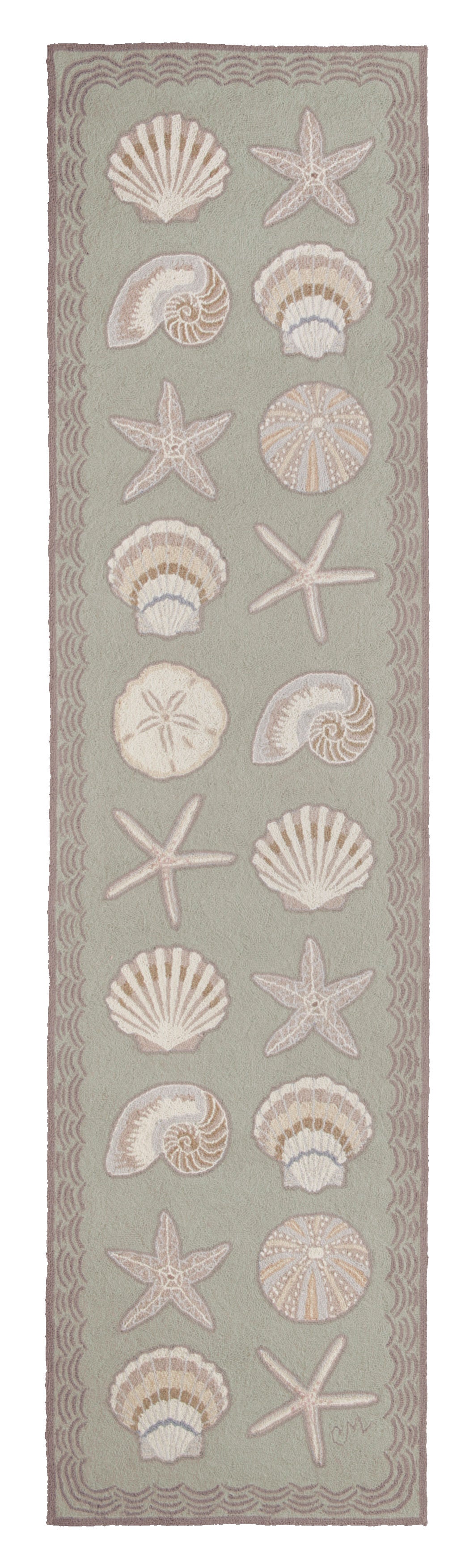 Cape Contemp Shells w/Waves Runner Long Green