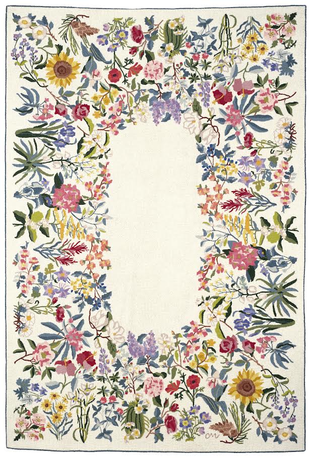 Floral border design on a white background