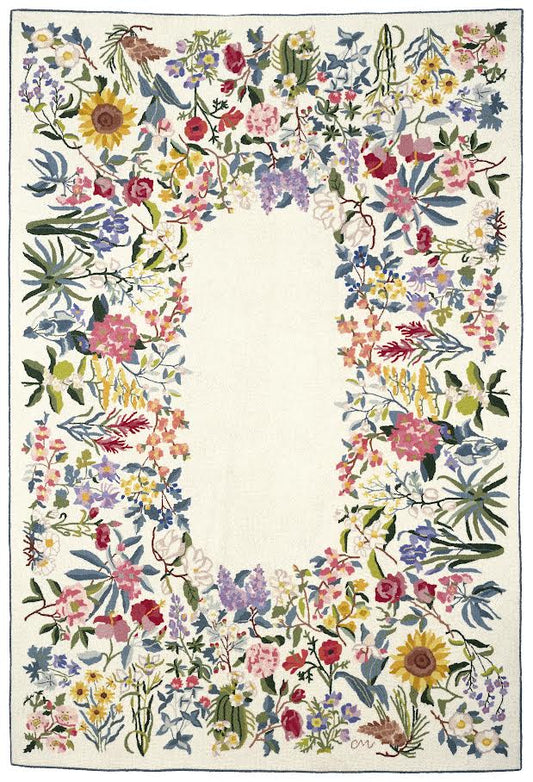 Floral border design on a white background