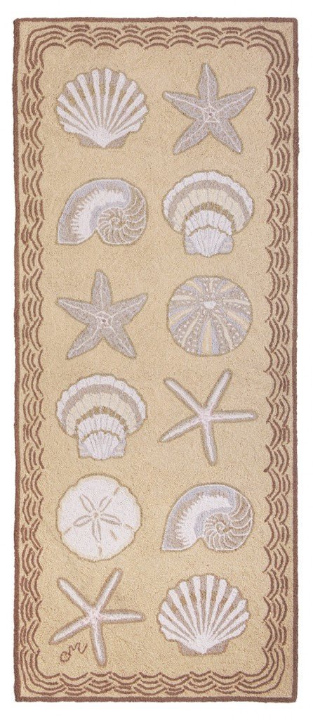 Cape Contemp Shells w/Waves Runner Beige