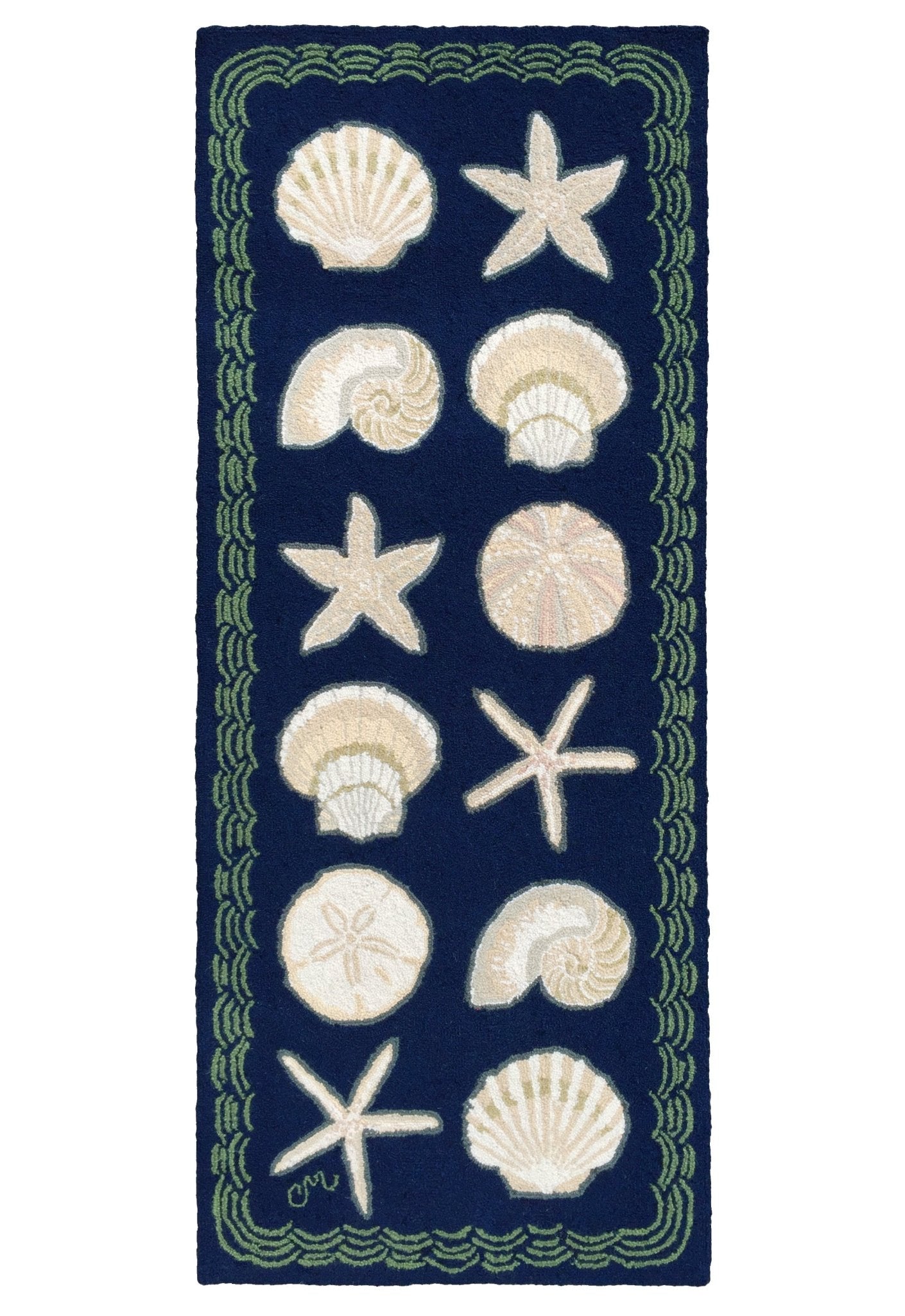 Cape Contemp Shells w/Waves Runner Dark Blue