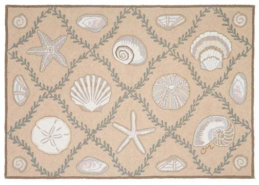 Cape Contemp Shells Grid 3x5 Beige