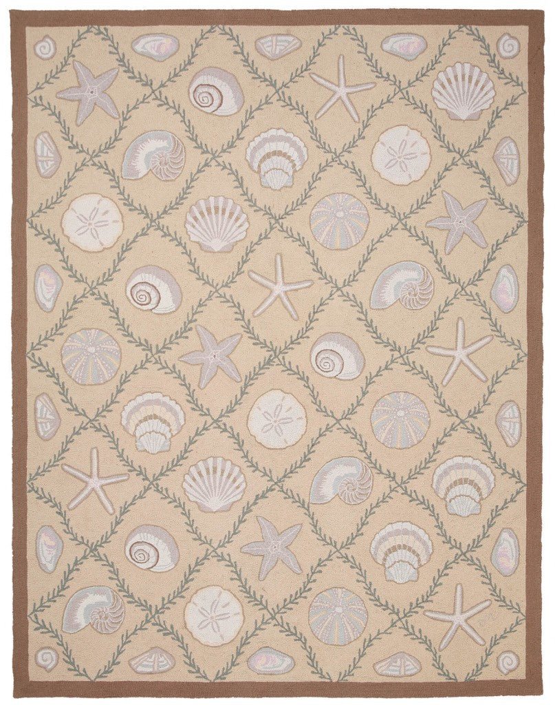 Cape Contemp Shells Grid 7x9 Beige - Claire Murray Design