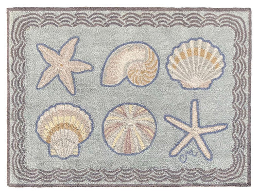 Cape Contemp Shells w/Waves Small Blue