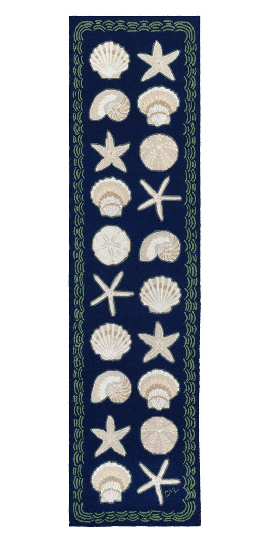 Cape Contemp Shells w/Waves Runner Long Dark Blue