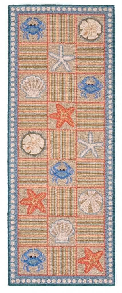 Chesapeake Bay Geometric w/Shells Runner Long