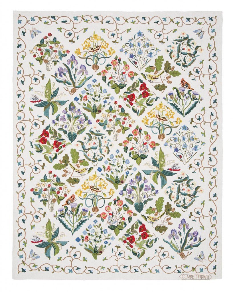 Millefleur 7x9 White - Claire Murray Design