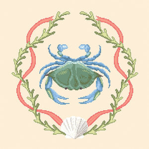 Blue Crab Needlepoint Canvas Only