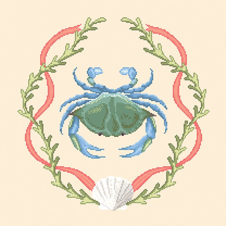 Blue Crab Needlepoint Canvas Only