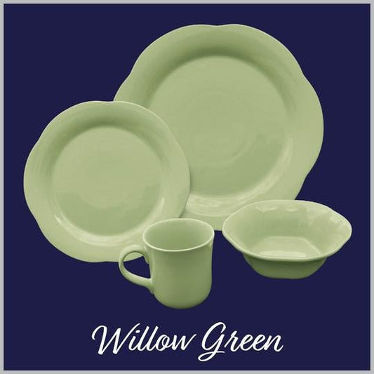Porcelain Dinnerware - 16 Pc. Set | Willow Green